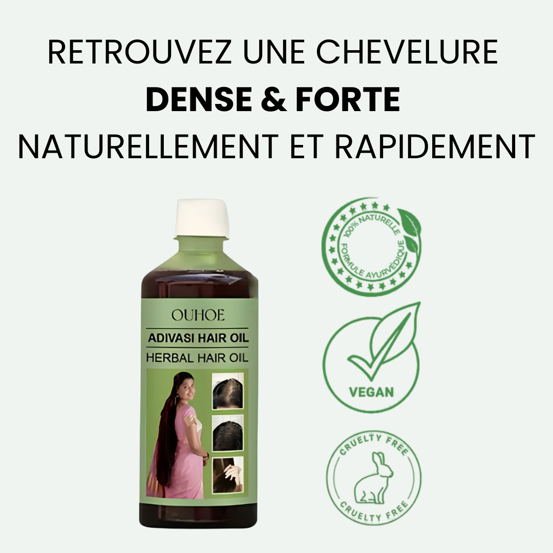 ADIVASI™ - Traitement Capillaire Ayurvédique d'Inde – Croissance et Épaisseur, 100% Naturel & Bio
