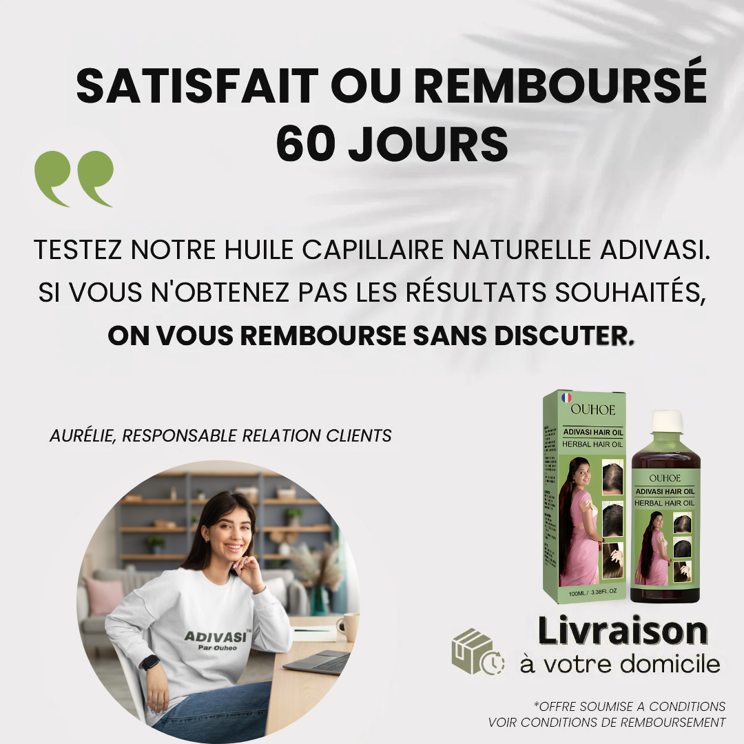 ADIVASI™ - Traitement Capillaire Ayurvédique d'Inde – Croissance et Épaisseur, 100% Naturel & Bio